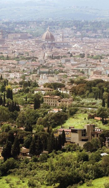 Florence in Tuscany, Italy panorama view from the North of the c